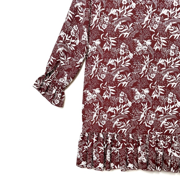 Scotch & Soda Burgundy Floral Mini Dress - Picture 13 of 13